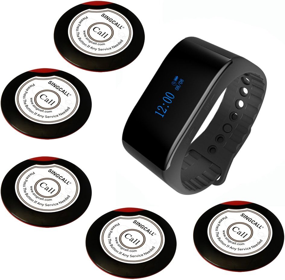 Wireless Calling System with 5 Buttons 1 Waterproof Watch E5646