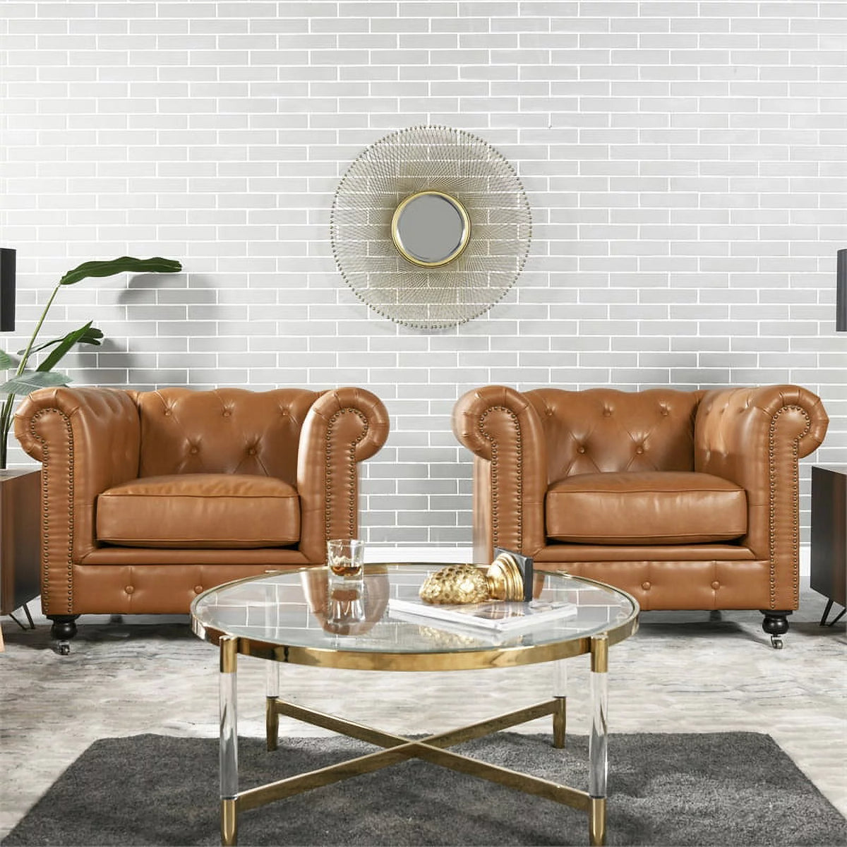 Caramel Tan Brown Armchair D407345