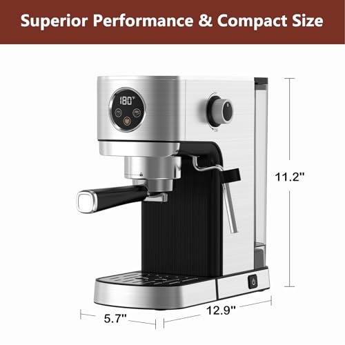 20 Bar Stainless Steel Espresso Machine with Steam Milk Frother U5969