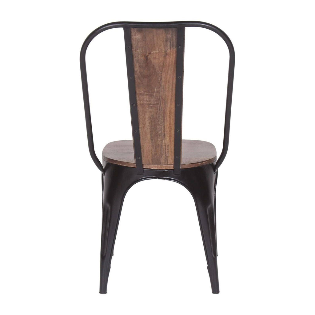 Industrial Iron Mango Wood Side Dining Chairs (Set of 2) Brown C508179