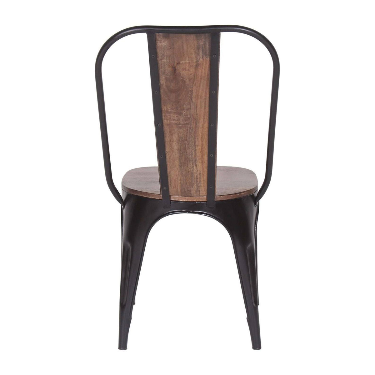 Industrial Iron Mango Wood Side Dining Chairs (Set of 2) Brown C508179
