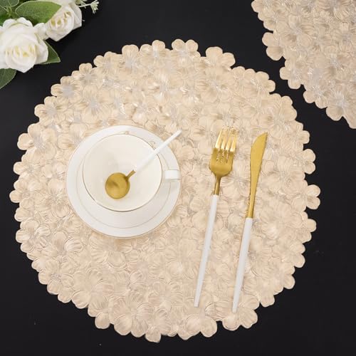Gold Vinyl Placemats Set of 6 Y381150