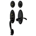 Satin Black Full Dummy Handleset with Wave Lever F653