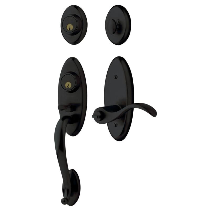 Satin Black Full Dummy Handleset with Wave Lever F653