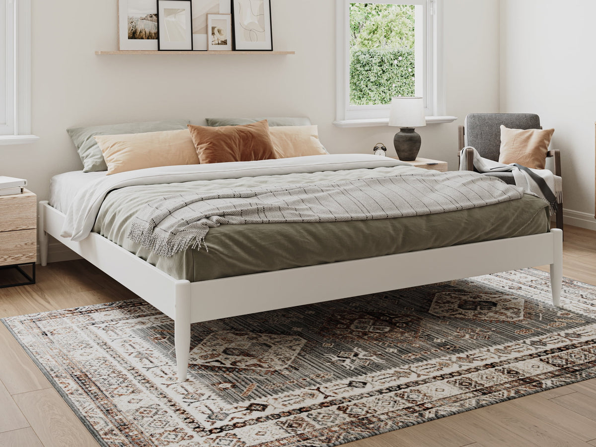 Espresso Solid Wood Platform Bed Twin XL Y68970