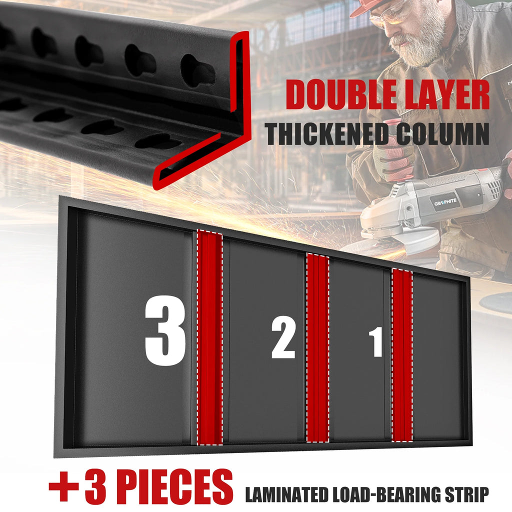 5-Shelf Heavy Duty Adjustable Metal Shelving Unit Black F7179