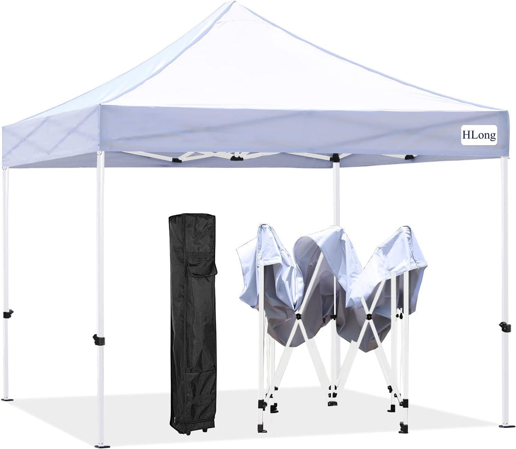 10x10FT Pop Up Canopy Tent Heavy Duty Commercial Instant Sun Shelter with Deluxe Roller Bag (Dark Gray) Y8084