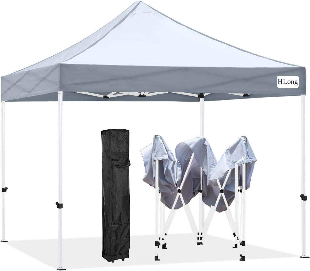 10x10FT Pop Up Canopy Tent Heavy Duty Commercial Instant Sun Shelter with Deluxe Roller Bag (Dark Gray) Y8084