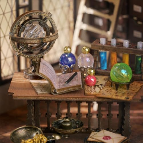 DIY Dollhouse Miniature Wooden Furniture Kit with Dust Proof Cover and Music Box M651