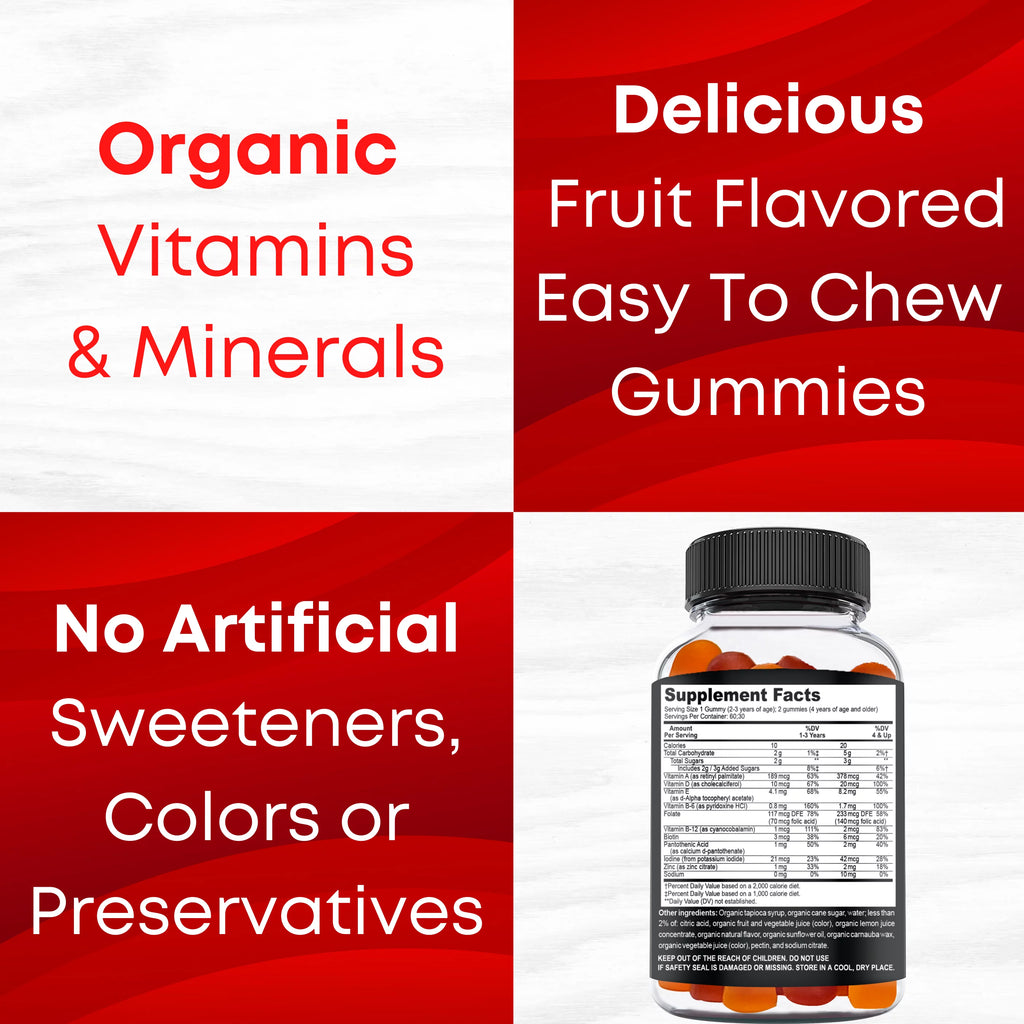 Organic Kids Multivitamin Gummies, 60 Count B6603