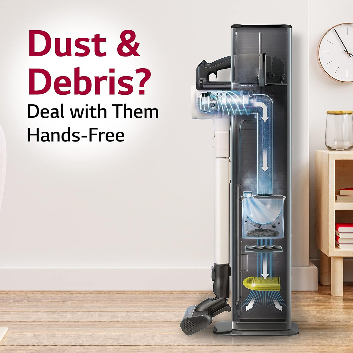 Cordless Stick Vacuum Cleaner with Wet Mop and Extra Removable Battery Q484