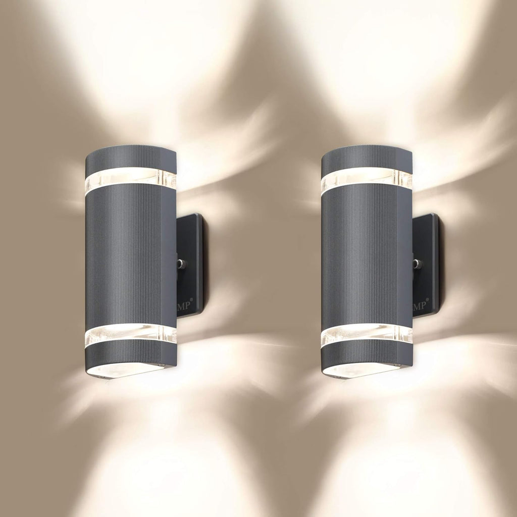 4 Pack Semi Cylinder Up and Down Lights Aluminum Waterproof Outdoor Wall Lamps H737485