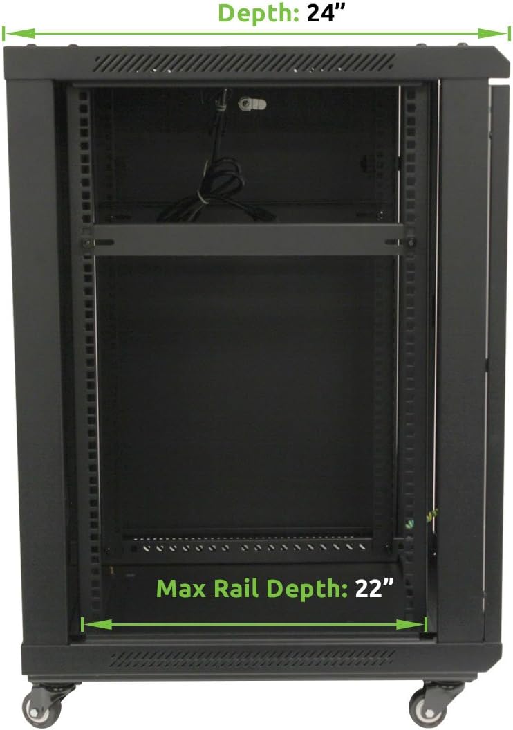 15U Wall Mount Server Data Cabinet with Glass Door Lock C96867