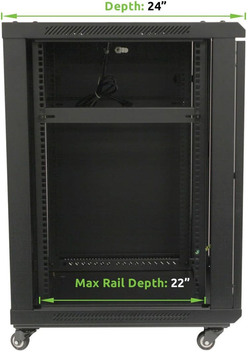 15U Wall Mount Server Data Cabinet with Glass Door Lock C96867