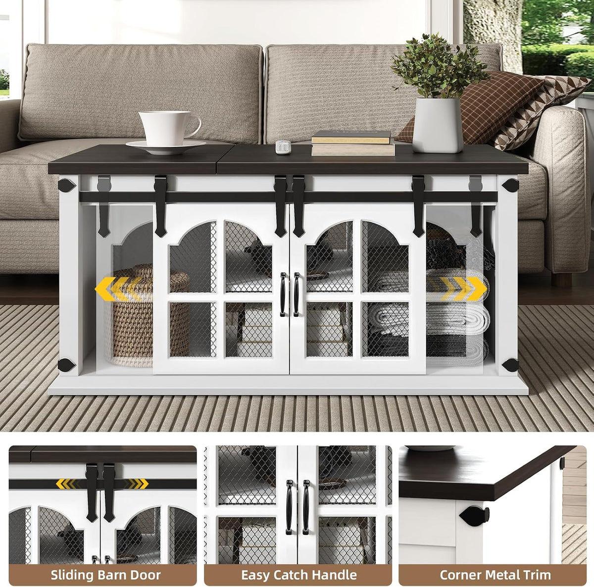 White Lift Top Coffee Table with Storage D232772