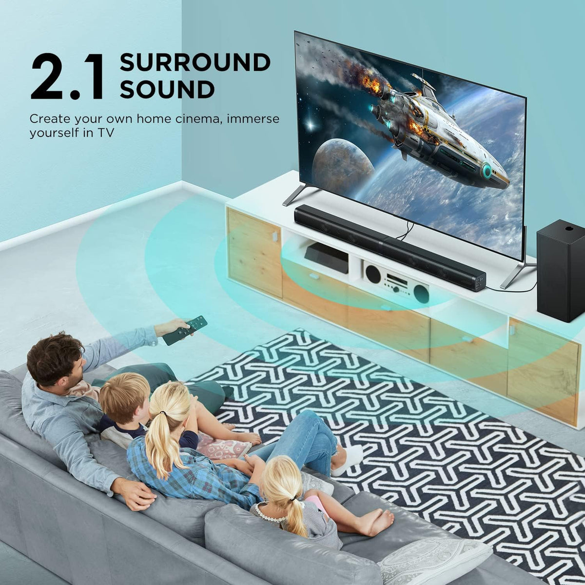 2.1 Channel Sound Bar with Subwoofer E823