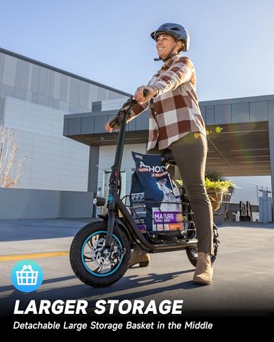 550W 18.6MPH 20 Miles Range Electric Scooter with Seat and Storage Basket Z630