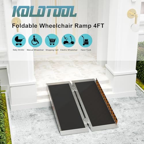 Black 6FT 800 lbs Aluminum Folding Wheelchair Ramp J881