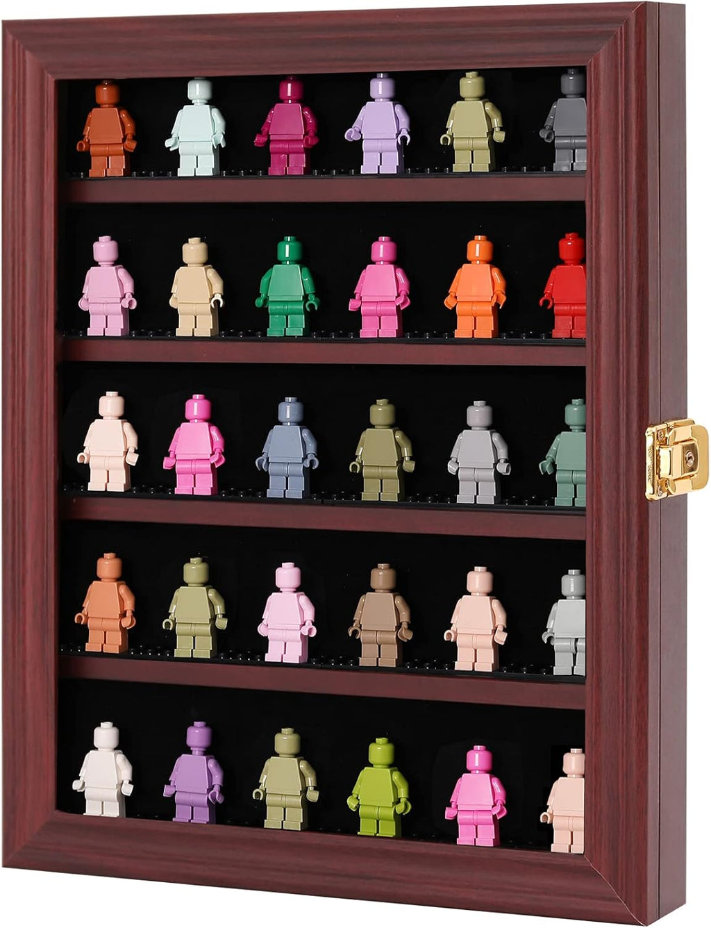 Black Wall Mount Display Case with UV Protected Lockable Removable Shelves J7519