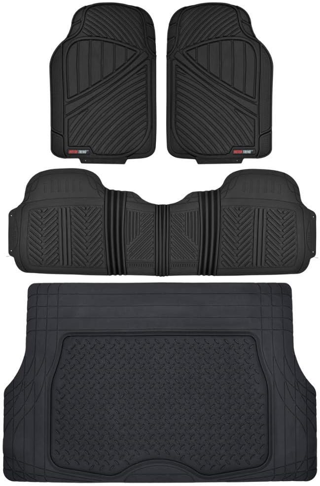 All Weather Rubber Car Floor Mats with Cargo Liner Full Set U51158
