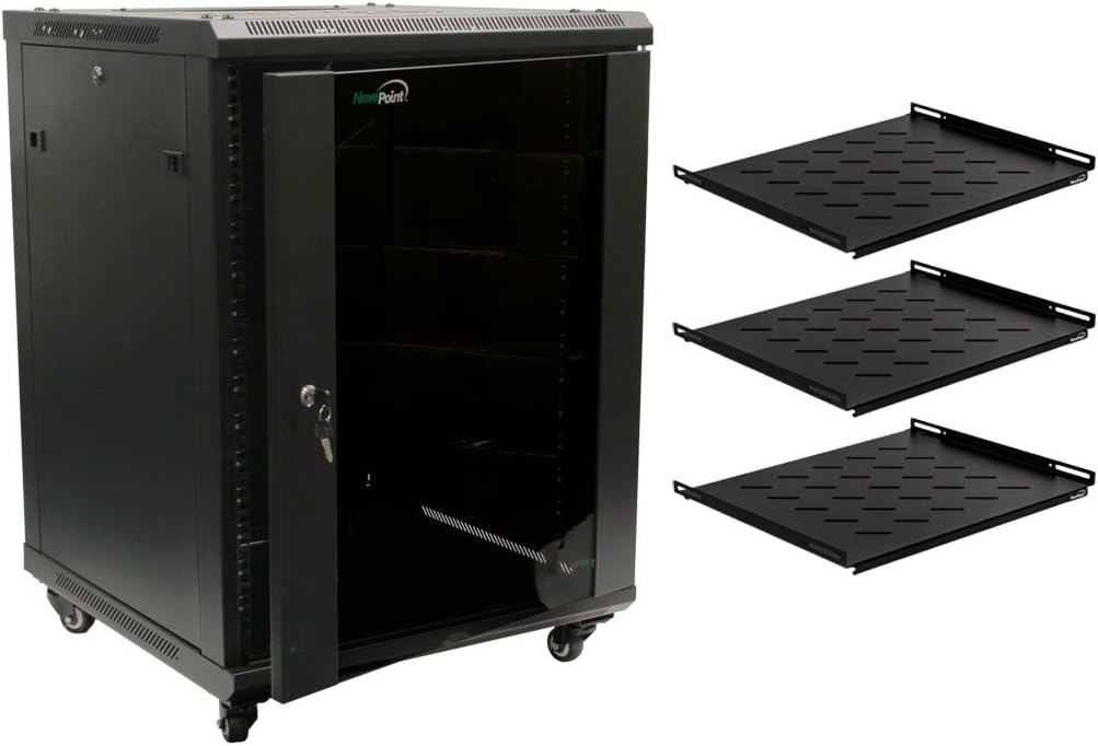 15U Wall Mount Server Data Cabinet with Glass Door Lock C96867