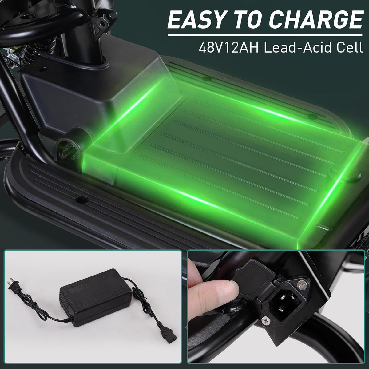Black 48V 400W 3-Wheel Electric Tricycle G34183