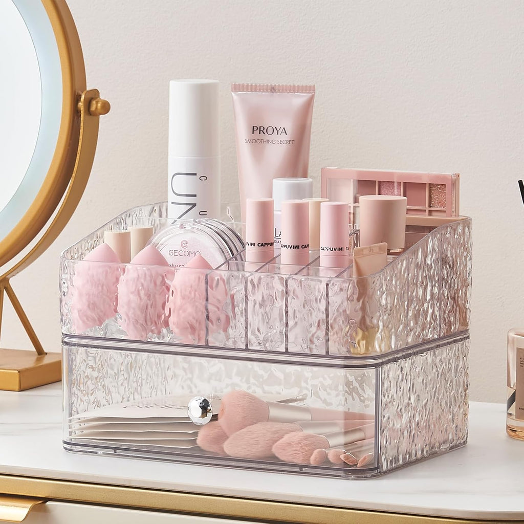 Clear PET Stackable Makeup Organizer Tray Set B188594