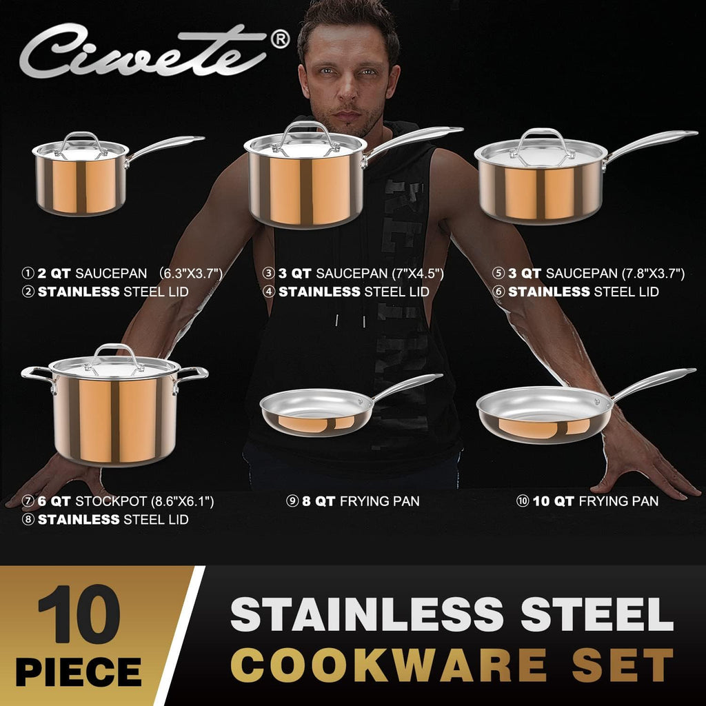 11pc Stainless Steel Cookware Set O45671