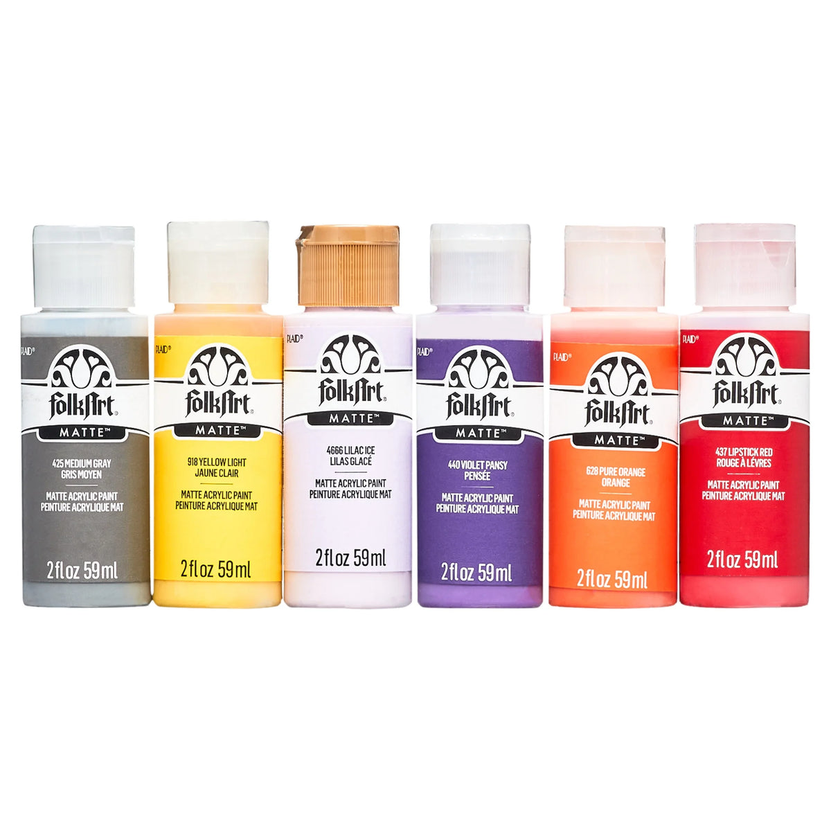 2 oz Multi-color Matte Acrylic Craft Paint (18 Pieces) H202