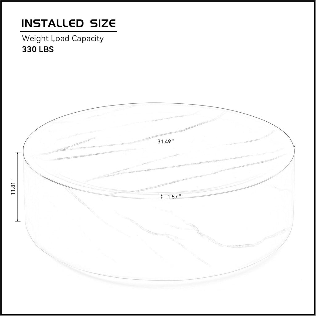 Black Faux Marble Round Coffee Table P251533