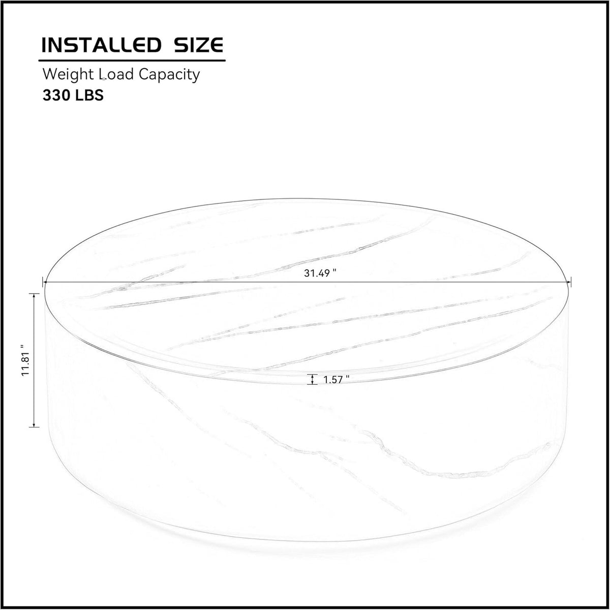 Black Faux Marble Round Coffee Table P251533