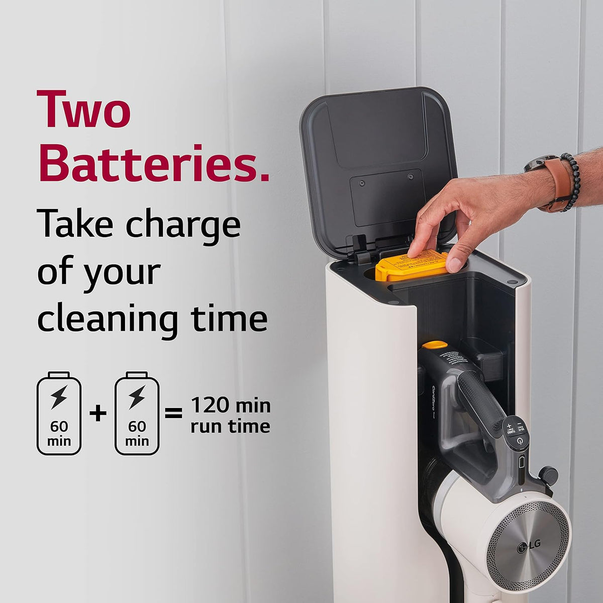 Cordless Stick Vacuum Cleaner with Wet Mop and Extra Removable Battery Q484
