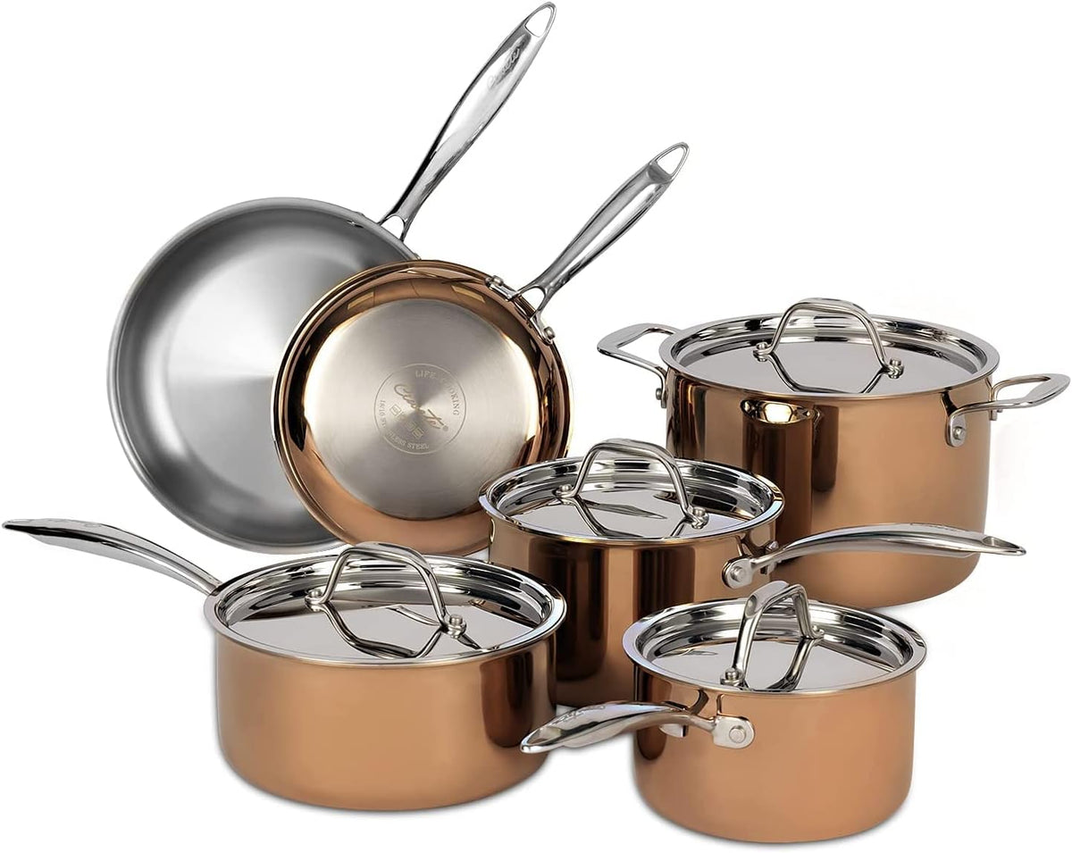 11pc Stainless Steel Cookware Set O45671