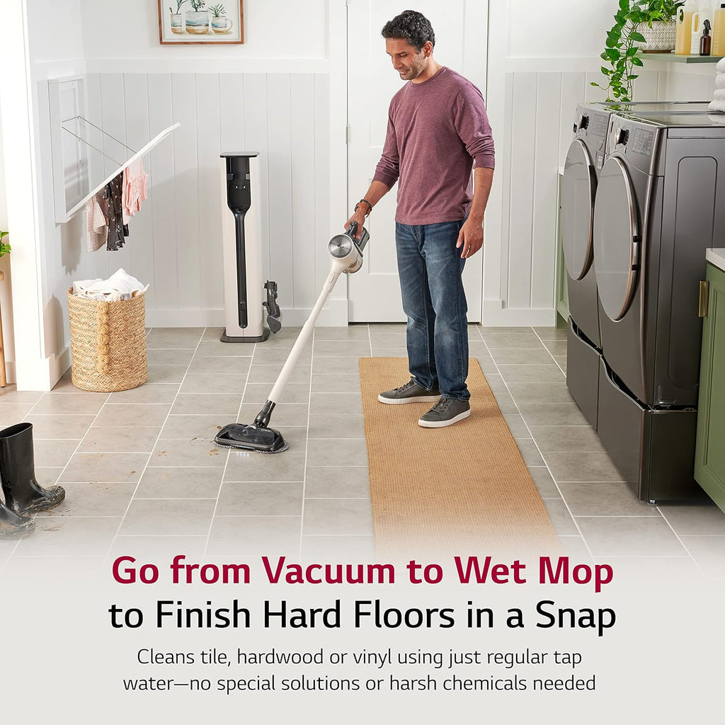 Cordless Stick Vacuum Cleaner with Wet Mop and Extra Removable Battery Q484