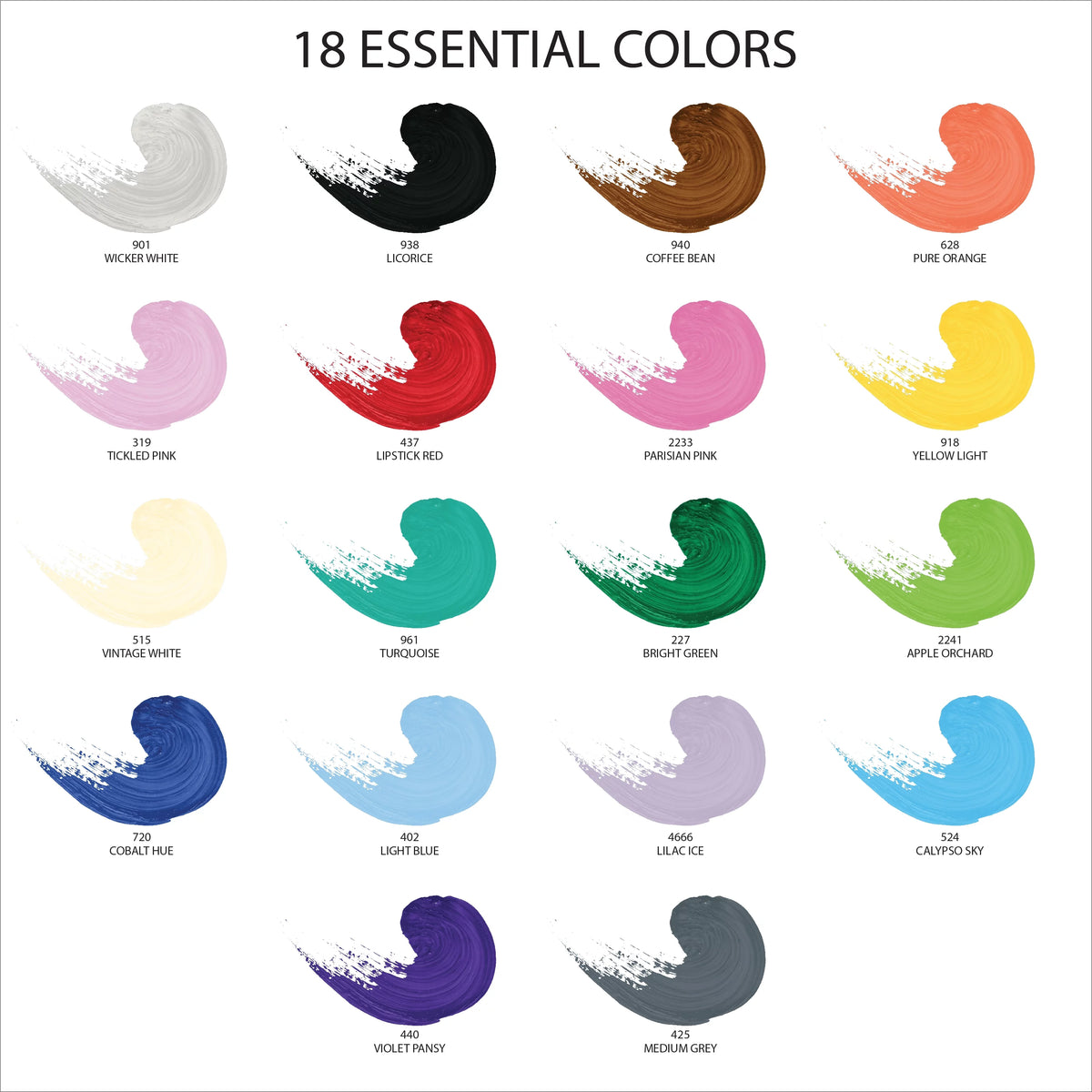 2 oz Multi-color Matte Acrylic Craft Paint (18 Pieces) H202