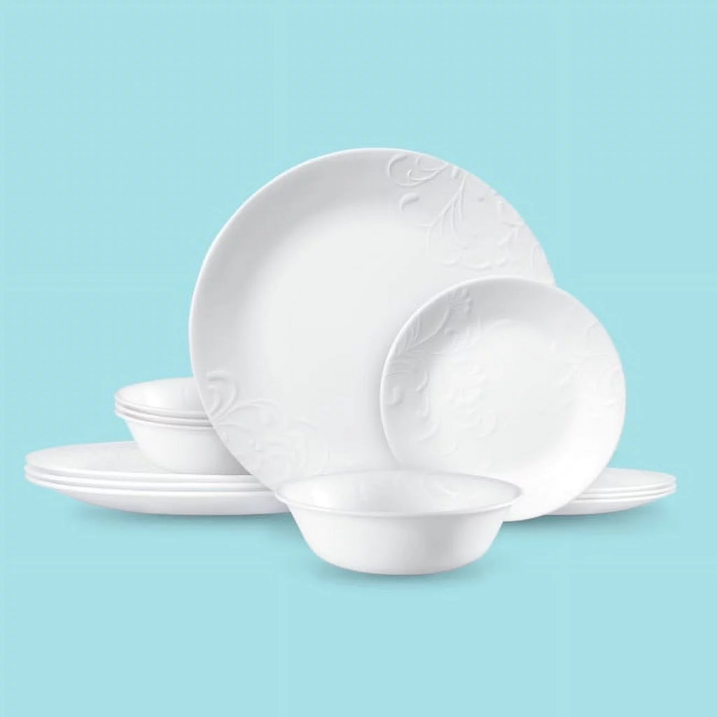 12 Piece White Dinnerware Set S261