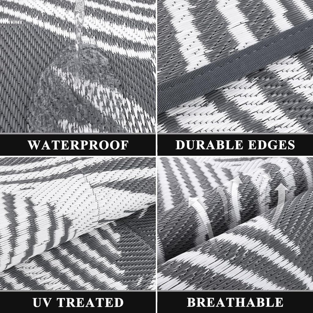 6'x9' Waterproof Reversible Outdoor Plastic Straw Rug I42263