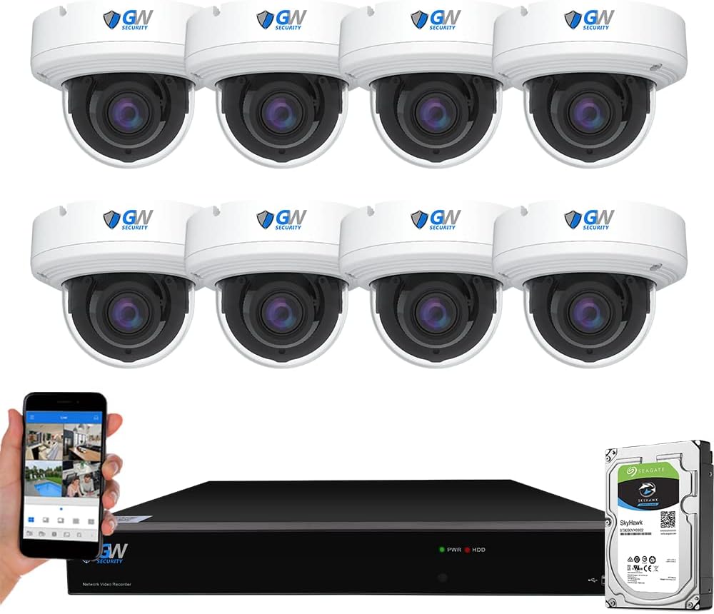 16 Channel 4K PoE IP Security Camera System with 8 Dome Cameras U5490