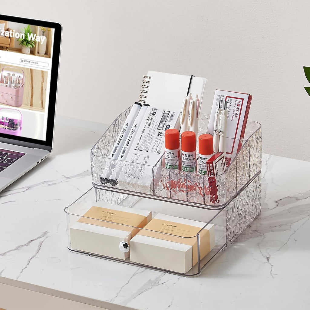 Clear PET Stackable Makeup Organizer Tray Set B188594