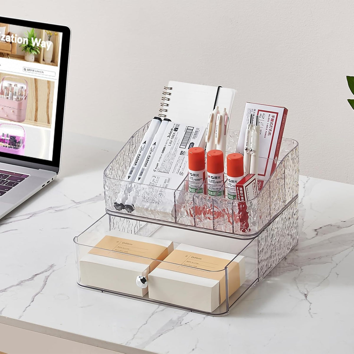 Clear PET Stackable Makeup Organizer Tray Set B188594