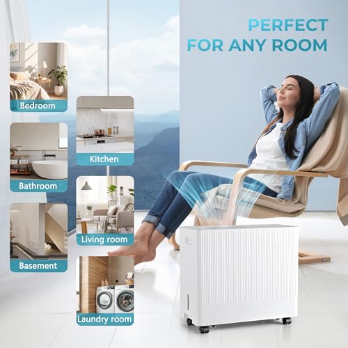 4500 Sq.Ft Energy Star Dehumidifier with Drain Hose, 50 Pint to 110 Pint Dehumidifier with 1.59 Gallon Water Tank W642840