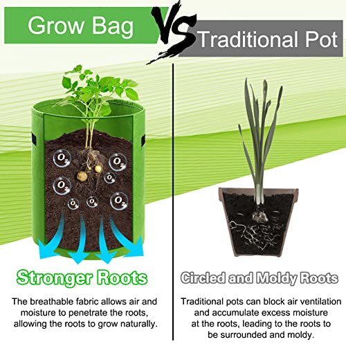 2 Pack 7 Gallon Potato Grow Bags with Handles and Access Flap Q540476