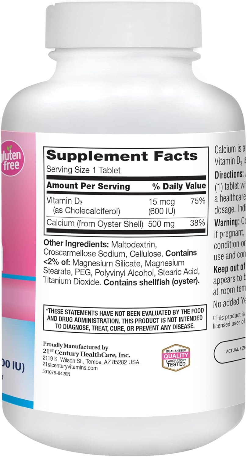 Calcium 500 Plus Extra D Caplets, 400 Count G3637