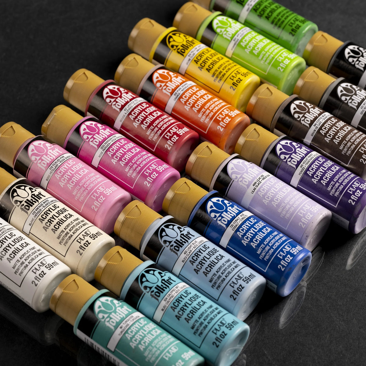2 oz Multi-color Matte Acrylic Craft Paint (18 Pieces) H202