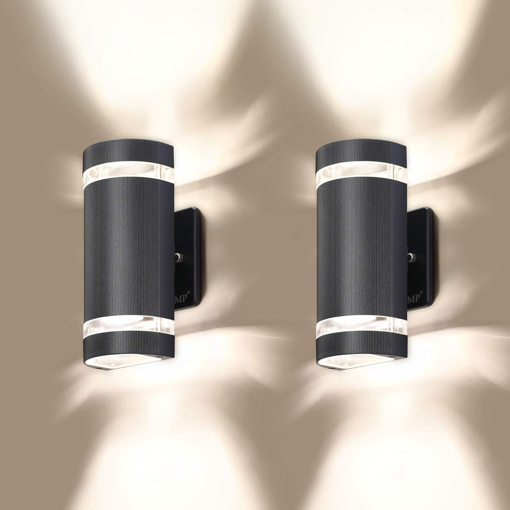 4 Pack Semi Cylinder Up and Down Lights Aluminum Waterproof Outdoor Wall Lamps H737485