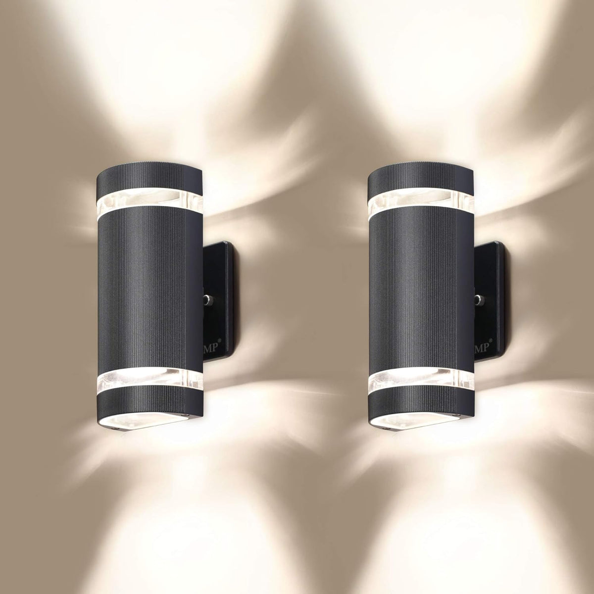 4 Pack Semi Cylinder Up and Down Lights Aluminum Waterproof Outdoor Wall Lamps H737485