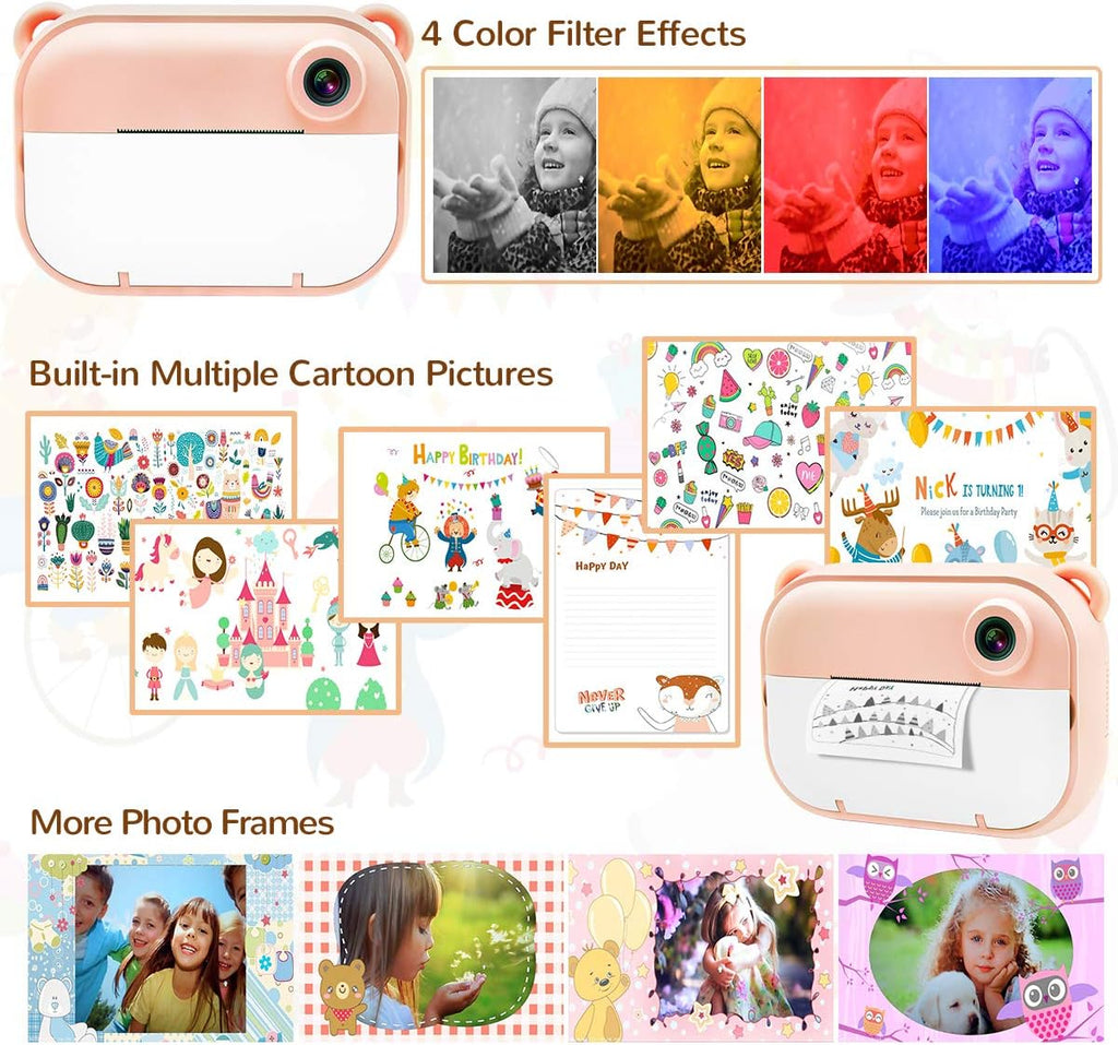 Kids Instant Print Camera with 2.4” HD Screen S933