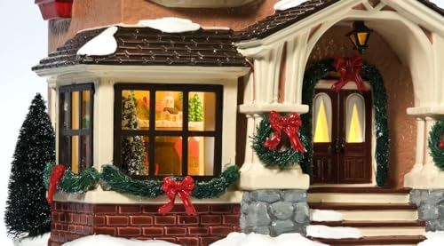 Porcelain Snow Village Lit House Y41194