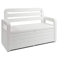 White 70 Gallon Lockable Box Chest Bench G579