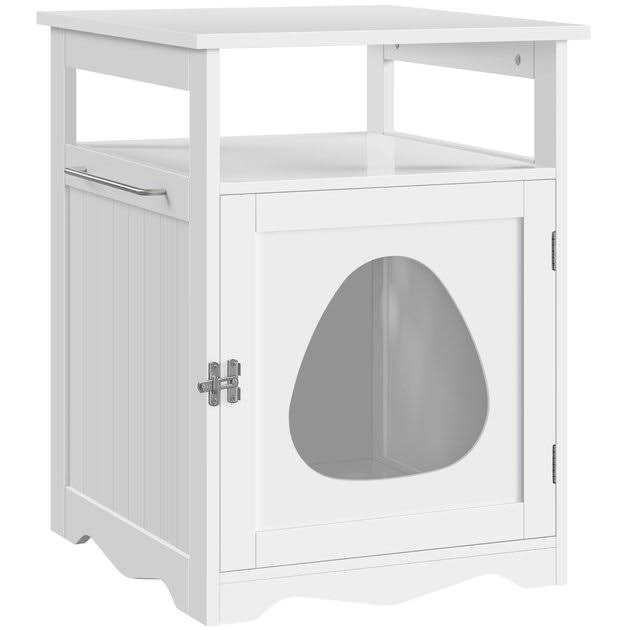 Box Furniture with Open Shelf Cat Litter Box F395